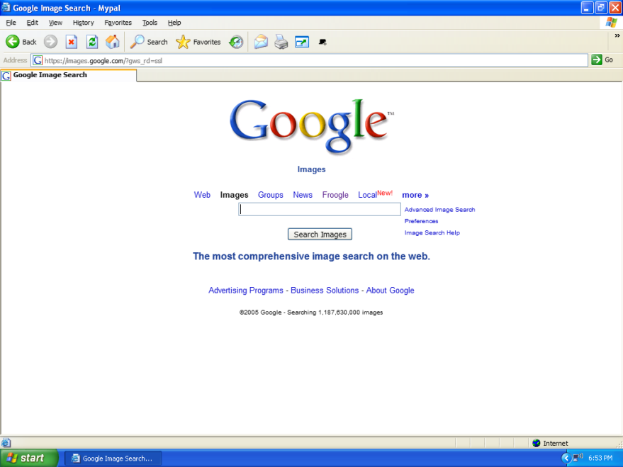 Google Images Homepage